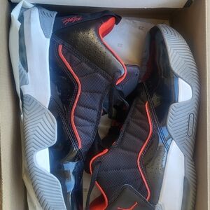 Jordan Black and Red Mesh Sneakers